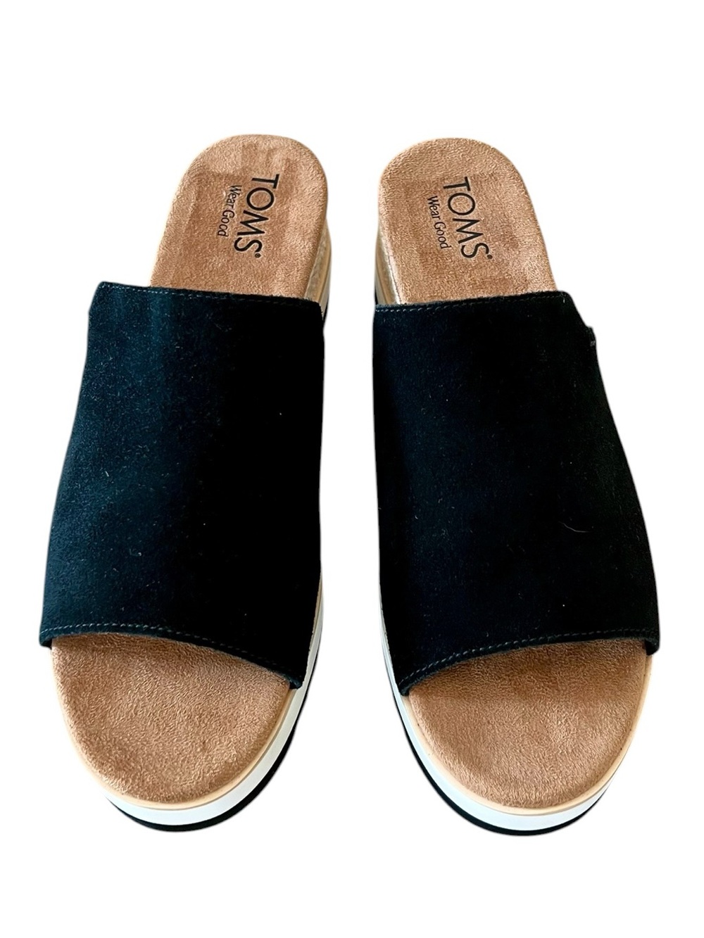 NEW TOMS Diana Wedge Sandal Black - Picture 2 of 5